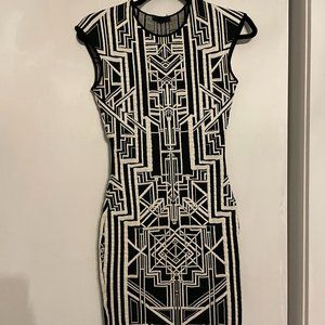 Sexy Black and White Bandeau Dress